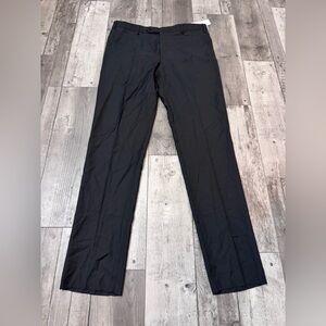 Zanella Platinum NWT Dress Pants Italian 38 Parker In Black Wool New Luxury